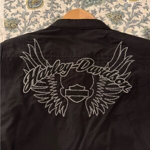 Harley-Davidson Black Shirt with Silver Winged Logo